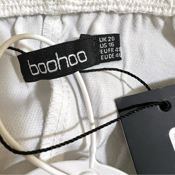 NWT BOOHOO PLUS LACE UP SWEETHEART NECKLINE OFF SHOULDER TOP white size 16 - Picture 10 of 11